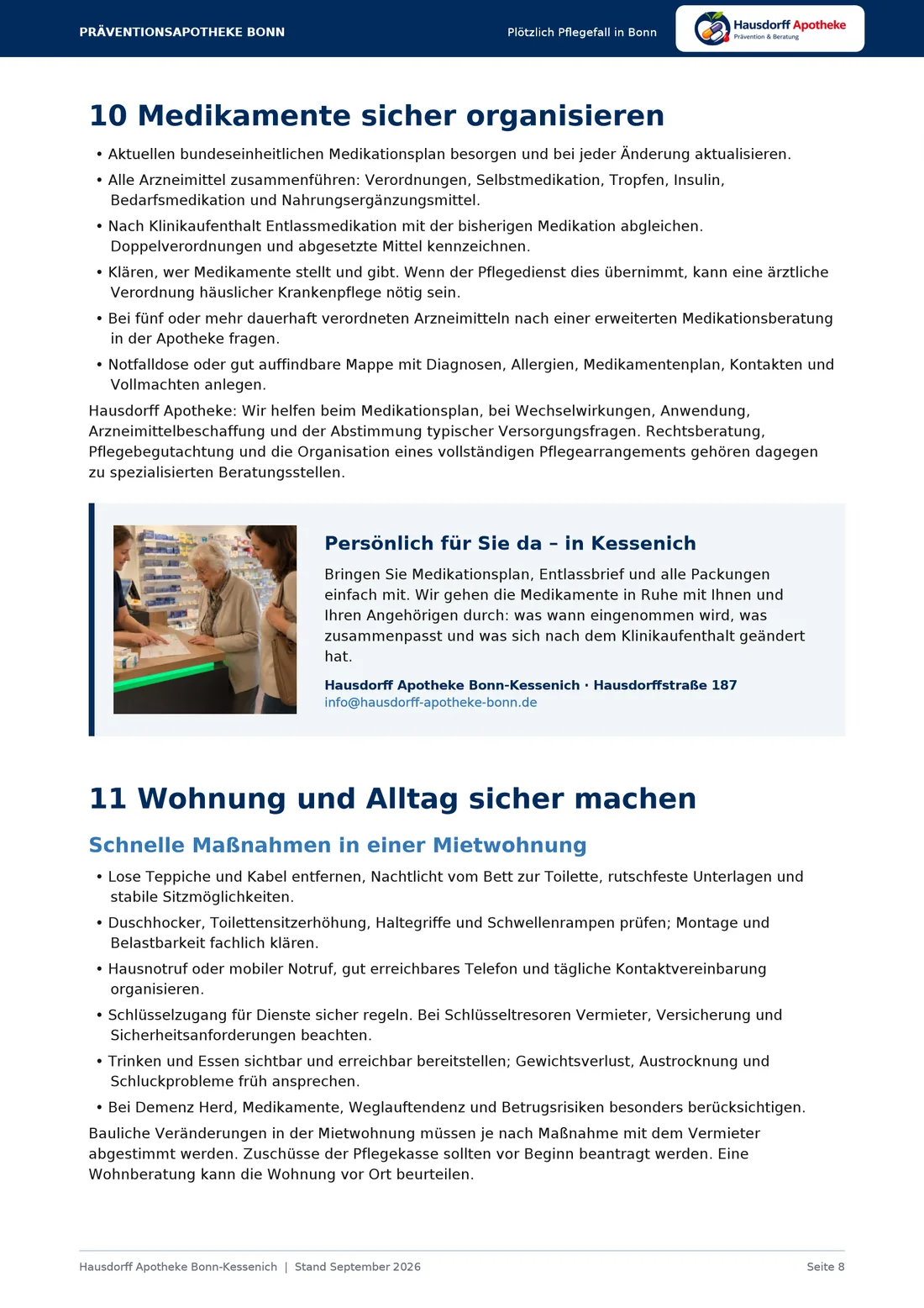 Seite 8: Medikamente sicher organisieren